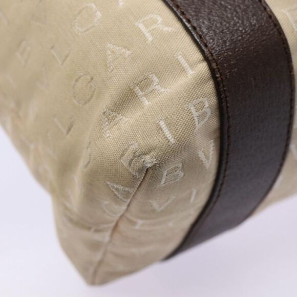 Bulgari Logo Mania Beige Canvas Handbag (Pre-Owned) - Picture 10 of 16
